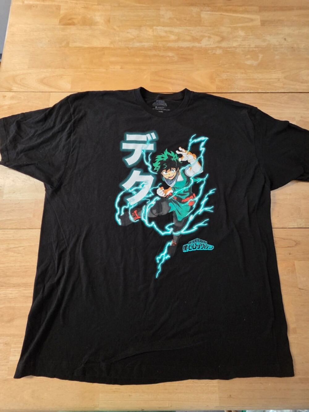 My Hero Academia Deku Graphic T Shirt Black Anime Crunchyroll 3XL Cotton NWOT